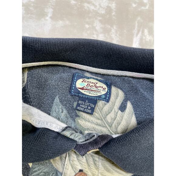 Vintage Men’s Tommy Bahama 100% Cotton Men’s Floral Polo Large - Picture 3 of 14